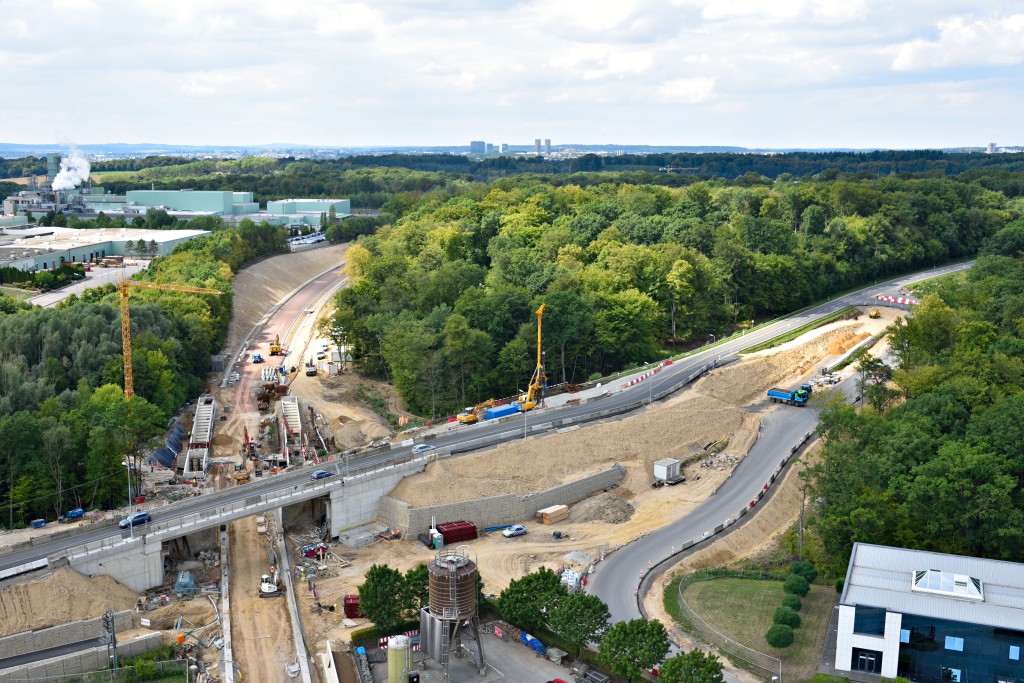 Photo du chantier Luxembourg-Sandweiler en vue aérienne